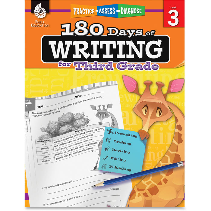 Shell Education 3rd Grade 180 Days of Writing Book Printed Book - 216 Pages - Shell Educational Publishing Publication - Book - Grade 3 - 1 Each