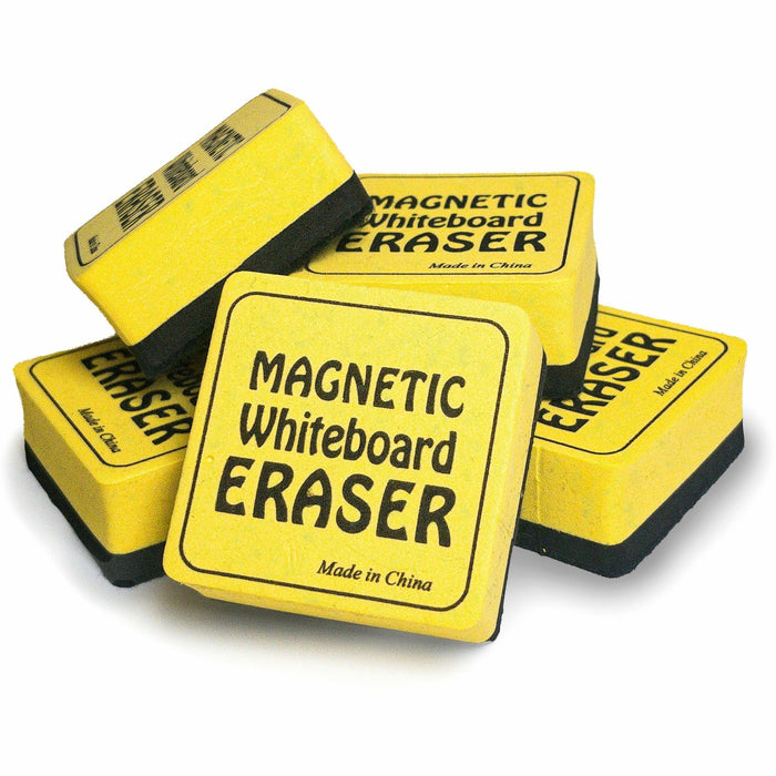The Pencil Grip Magnetic Whiteboard Eraser Class Pack - 2" Width x 2" Length - Durable, Soft, Magnetic - Yellow - 24 / Pack