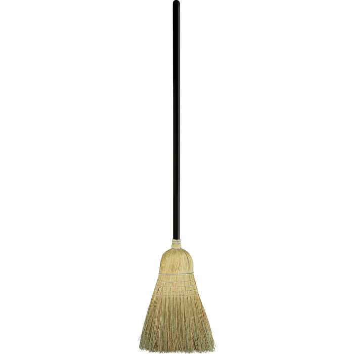 Genuine Joe Warehouse Broom - Corn Fiber Bristle - 38" Handle Length - Lacquered Wood Handle - Natural - 1 Each