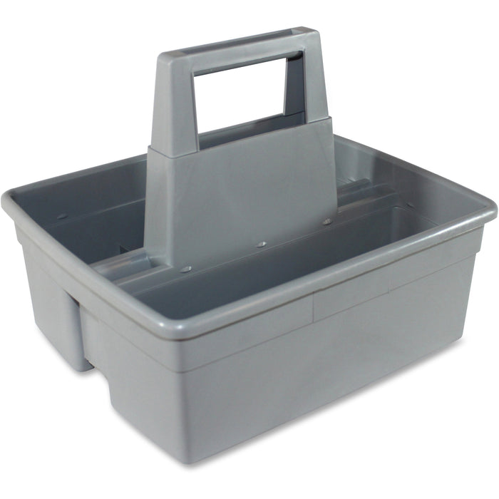 Impact Maids' Basket - 2 Compartment(s) - 10.10" Height x 11.10" Width x 12.90" Length - Handle, Heavy Duty - Gray - Plastic - 1 Each