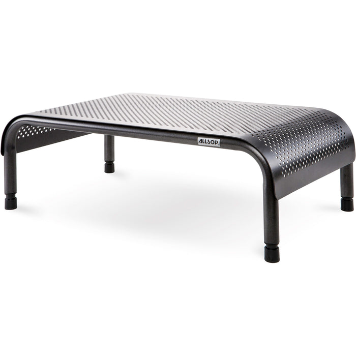 Allsop Metal Art Ergo 3 Adjustable Monitor Stand 15-Inch Wide Platform - (31630) - 35 lb Load Capacity - 8" Height x 18" Width x 10" Depth - Powder Coated - Metal - Pearl, Black - Durable, Ergonomic, Comfortable, Sturdy - 1 Each
