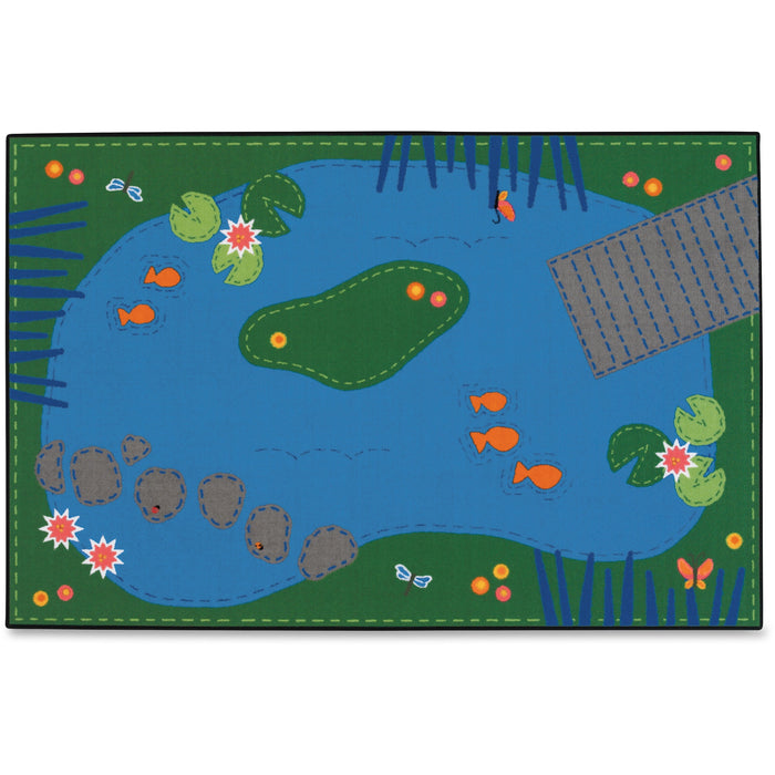 Carpets for Kids® KID$Value Rugs™ Tranquil Pond Rug - 108" Length x 72" Width - Rectangle - Assorted