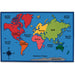 Carpets for Kids® KID$Value Plus™ World Map Design Rug - 12 ft Length x 96" Width - Rectangle - Assorted