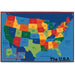 Carpets for Kids® KID$Value Plus™ USA Map Design Rug - 12 ft Length x 96" Width - Rectangle - Assorted