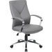 Boss B10101 Executive Chair - Gray Seat Color - LeatherPlus Seat Material - Gray Back Color - Leather, Polyurethane Back Material - Chrome, Black Frame Color - Chrome Frame Material - 5-star Base - 1 Each
