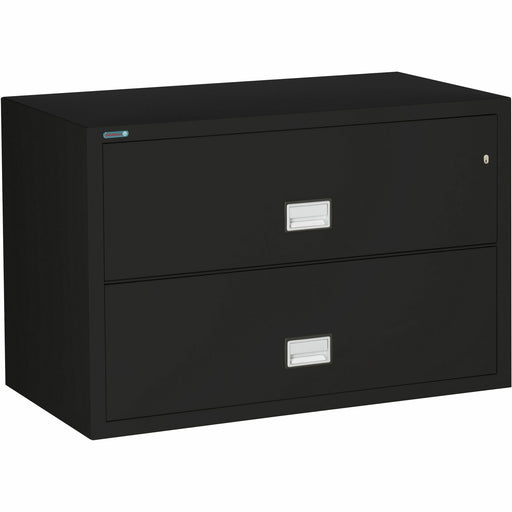 Phoenix World Class Lateral File - 2-Drawer - 44" Width x 28.6" Depth x 28.8" Height - 2 x Drawer(s) for File - Lateral - Fire Resistant, Explosion Resistant, Impact Resistant, Security Lock - Black - 1 Each