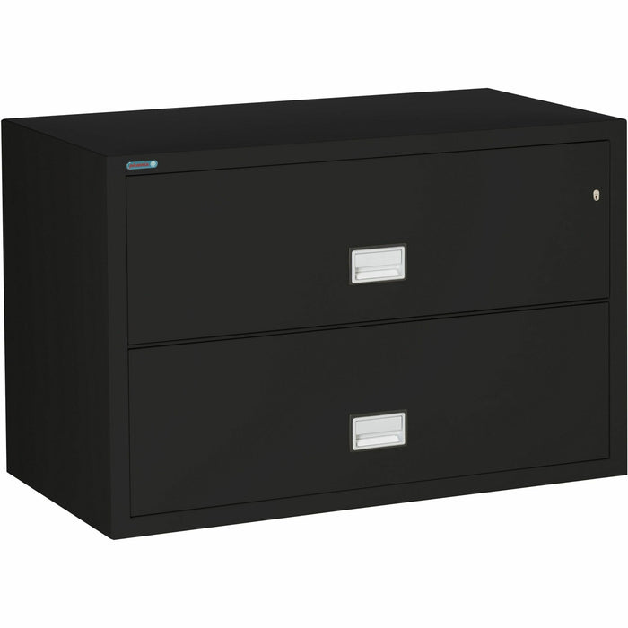 Phoenix World Class Lateral File - 2-Drawer - 44" Width x 28.6" Depth x 28.8" Height - 2 x Drawer(s) for File - Lateral - Fire Resistant, Explosion Resistant, Impact Resistant, Security Lock - Black - 1 Each