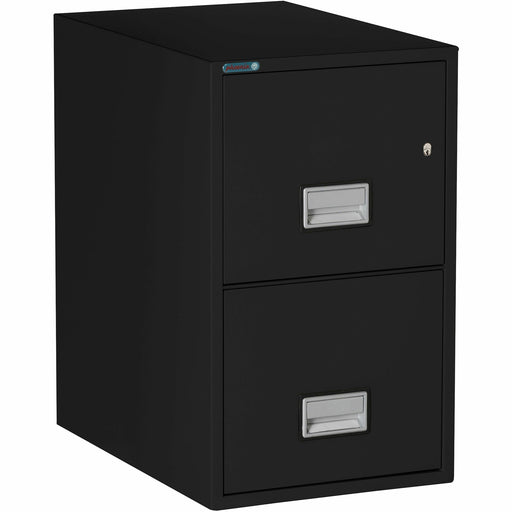 Phoenix World Class Vertical File - 2-Drawer - 16.9" Width x 25" Depth x 28" Height - 2 x Drawer(s) for File - Letter - Vertical - Impact Resistant, Fire Resistant, Explosion Resistant, Security Lock - Black - 1 Each
