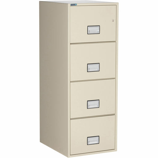 Phoenix World Class Vertical File - 4-Drawer - 19.9" Width x 25" Depth x 54" Height - 4 x Drawer(s) for File - Legal - Vertical - Fire Resistant, Explosion Resistant, Impact Resistant, Security Lock - Putty - 1 Each