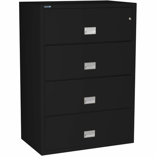 Phoenix World Class Lateral File - 4-Drawer - 38.9" Width x 23.6" Depth x 54.7" Height - 4 x Drawer(s) for File - Lateral - Fire Resistant, Explosion Resistant, Impact Resistant, Security Lock - Black - 1 Each