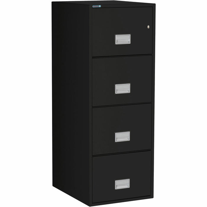 Phoenix World Class Vertical File - 4-Drawer - 25" Width x 19.9" Depth x 54" Height - 4 x Drawer(s) for File - Legal - Vertical - Impact Resistant, Fire Resistant, Explosion Resistant, Security Lock - Black - 1 Each