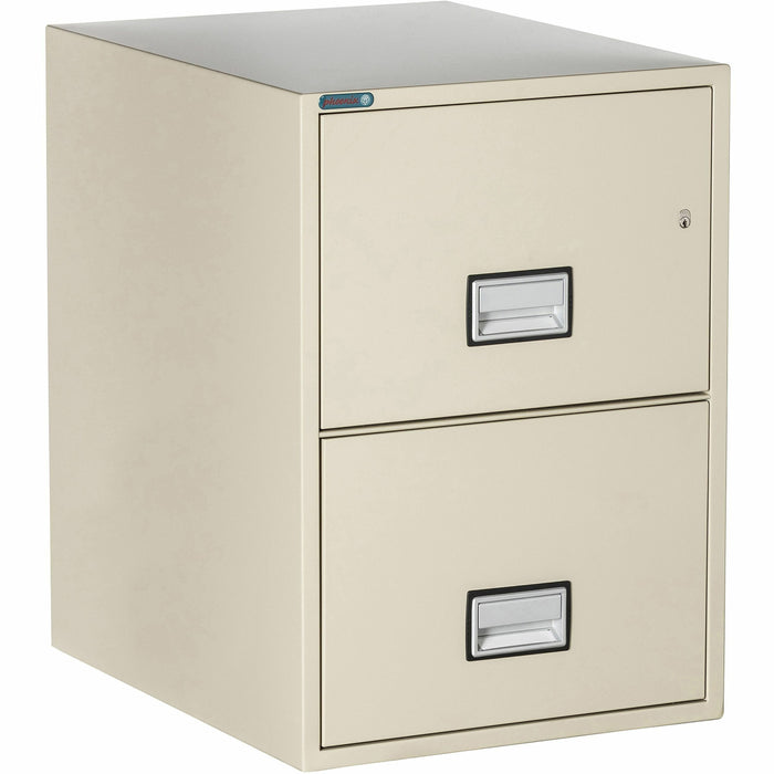 Phoenix World Class Vertical File - 2-Drawer - 19.9" Width x 25" Depth x 28" Height - 2 x Drawer(s) for File - Legal - Vertical - Impact Resistant, Fire Resistant, Explosion Resistant, Security Lock - Putty - 1 Each