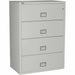 Phoenix World Class Lateral File - 4-Drawer - 38.9" Width x 23.6" Depth x 54.7" Height - 4 x Drawer(s) for File - Lateral - Fire Resistant, Explosion Resistant, Impact Resistant, Security Lock - Light Gray - 1 Each