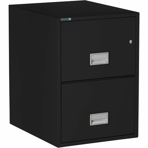 Phoenix World Class Vertical File - 2-Drawer - 19.9" Width x 25" Depth x 28" Height - 2 x Drawer(s) for File - Legal - Vertical - Fire Resistant, Explosion Resistant, Impact Resistant, Security Lock - Black - 1 Each