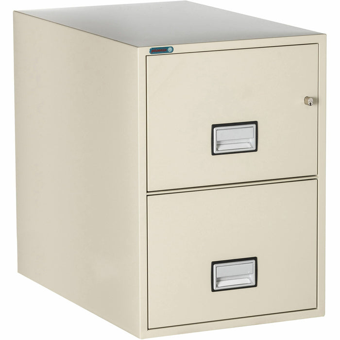 Phoenix World Class Vertical File - 2-Drawer - 19.9" Width x 31" Depth x 28" Height - 2 x Drawer(s) for File - Legal - Vertical - Fire Resistant, Explosion Resistant, Impact Resistant, Security Lock - Putty - 1 Each