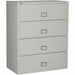 Phoenix World Class Lateral File - 4-Drawer - 44" Width x 23.6" Depth x 54.7" Height - 4 x Drawer(s) for File - Lateral - Fire Resistant, Explosion Resistant, Impact Resistant, Security Lock - Light Gray - 1 Each