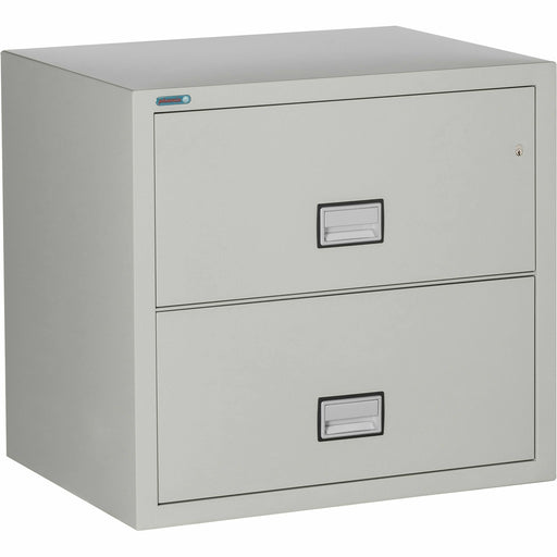 Phoenix World Class Lateral File - 2-Drawer - 31" Width x 23.6" Depth x 28.8" Height - 2 x Drawer(s) for File - Lateral - Fire Resistant, Explosion Resistant, Impact Resistant, Security Lock - Light Gray - 1 Each