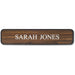 Xstamper Designer Framed Wall/Door Sign - 10" Holding Width x 2" Holding Height - Rectangular Shape - Wall, Door - Rounded Corner - Plastic - Brown - 1 Each