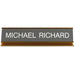 Xstamper Pedestal Aluminum Desk Sign - 10" Holding Width x 2" Holding Height - Rectangular Shape - Long Lasting, Durable - Aluminum, Plastic - Gold - 1 Each