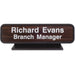 Xstamper Designer Framed Desk Sign - Logo Design - 8" Width x 2" Height - Rectangular Shape - Rounded Corner - Plastic - 1 Each