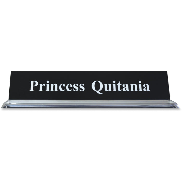 Xstamper 2"x10" Acrylic Base Desk Sign Set - 10" Width x 2" Height - Rectangular Shape - Durable, Square Corner - Acrylic, Plastic - 1 Each