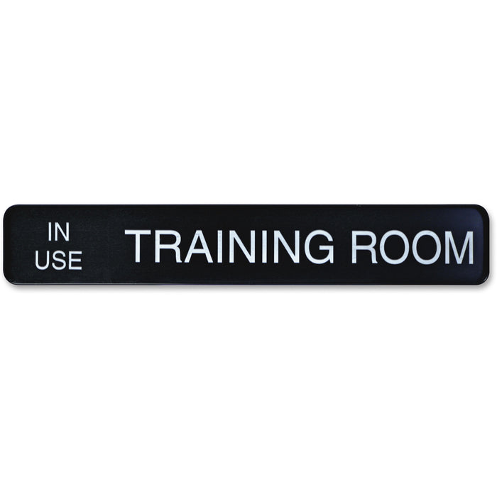 Xstamper Changeable Wall Sign - 13" Width x 2" Height - Rectangular Shape - Wall Mountable - Aluminum - Black - 1 Each
