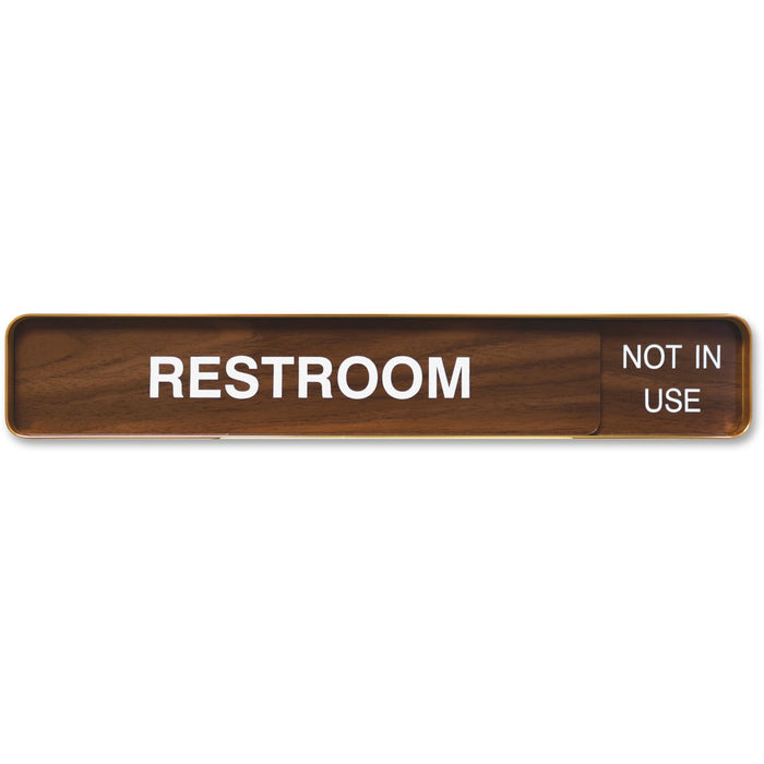 Xstamper Changeable Wall Sign - 13" Width x 2" Height - Rectangular Shape - Wall Mountable - Aluminum - Gold - 1 Each