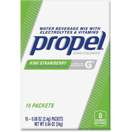 Propel Kiwi/Strawberry Beverage Mix Packets with Electrolytes and Vitamins - Powder - 0.08 oz - Kiwi Strawberry - 10/Box - 12 / Carton