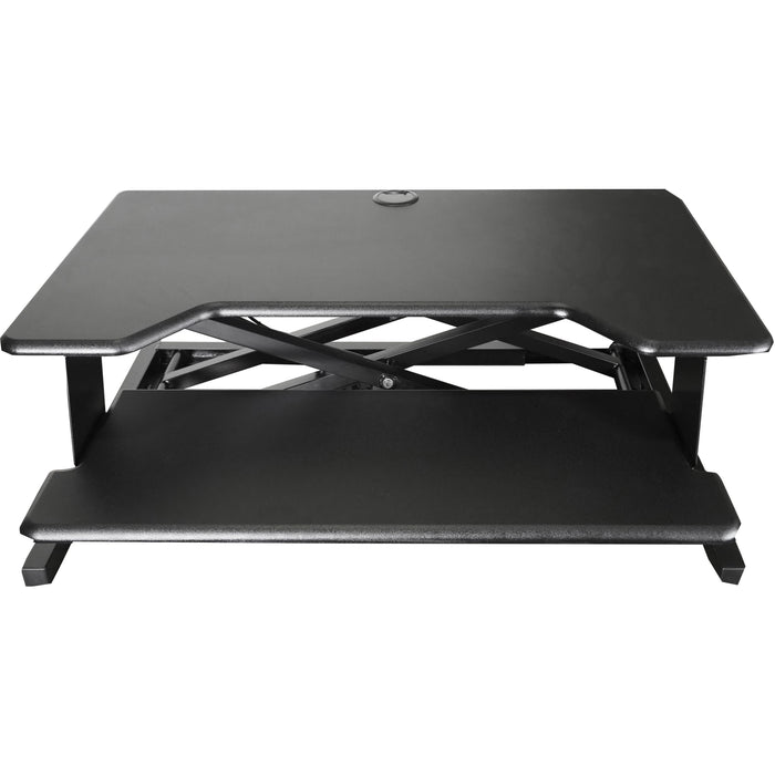 Kantek Sit-Stand Desktop Riser - 5.25" Height x 35" Width x 24" Depth - Desktop - Steel, Medium Density Fiberboard (MDF) - Black - 1 Each