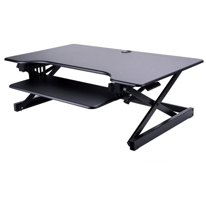 Lorell Deluxe Adjustable Desk Riser - 20" Height x 38" Width x 24" Depth - Desktop - Black - 1 Each
