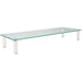 Kantek Glass Monitor Riser/Desk Shelf - 40 lb Load Capacity - 3.25" Height x 22" Width x 8.25" Depth - Tempered Glass - White - 1 Each