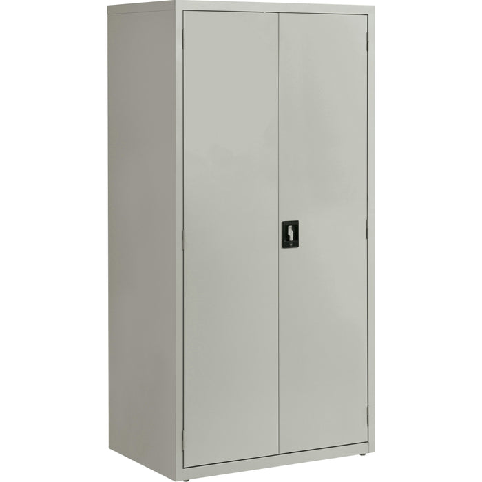 Lorell Fortress Series Storage Cabinet - 36" Width x 24" Depth x 72" Height - 5 x Shelf(ves) - Hinged Door(s) - Sturdy, Recessed Locking Handle, Removable Lock, Durable, Storage Space - Light Gray - Powder Coated - Steel - Recycled - 1 Each