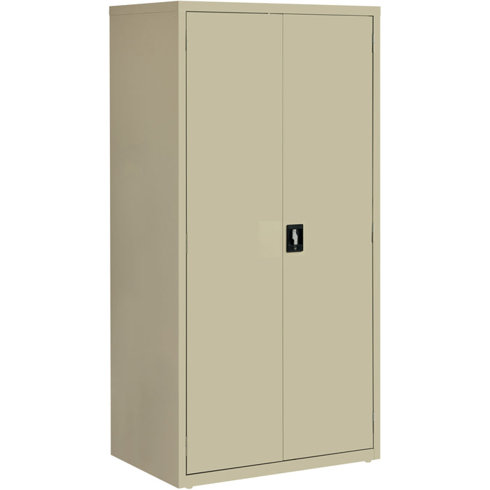 Lorell Fortress Series Storage Cabinet - 36" Width x 24" Depth x 72" Height - 5 x Shelf(ves) - Hinged Door(s) - Sturdy, Recessed Locking Handle, Removable Lock, Durable, Storage Space - Putty - Powder Coated - Steel - Recycled - 1 Each