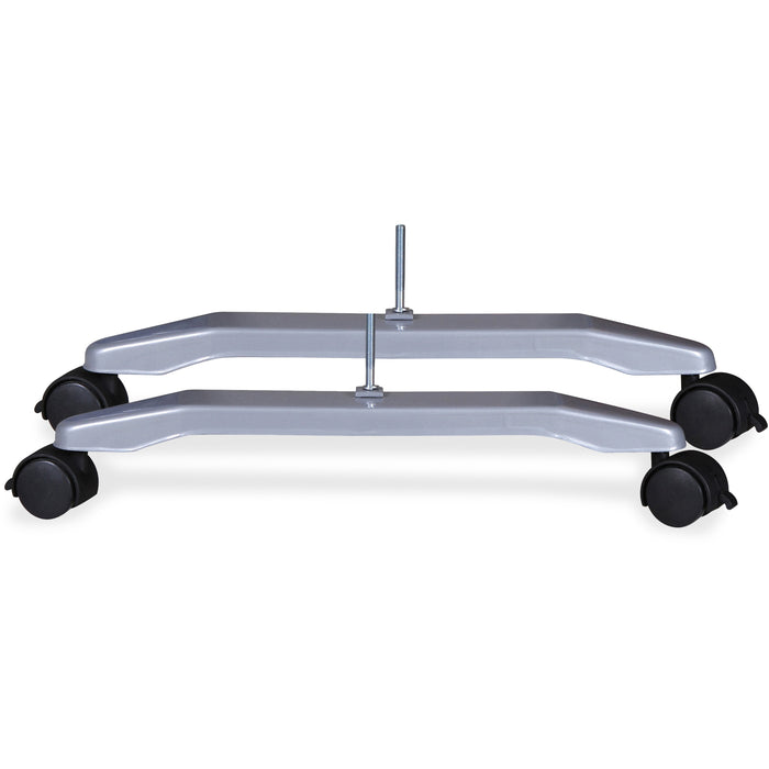 Lorell Mobile T-Foot Set With Casters - 2.40" Width x 1.50" Depth x 17.80" Height - Metal - Silver - 2 / Set