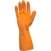 Safety Zone Orange Neoprene Latex Blend Flock Lined Latex Gloves - 28 mil Thickness x 12" Glove Length - Chemical Protection - X-Large Size - Orange - Fish Scale Grip, Flock-lined - For Dishwashing, Cleaning, Meat Processing - 12 / Dozen