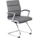 Boss B9479 CaressoftPlus Guest Executive Chair - Gray Seat Color - Vinyl Seat Material - Gray Back Color - High Back - Cantilever Base - 1 Each
