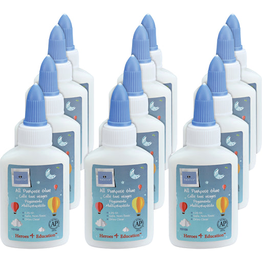 Sparco Washable School Glue - 1.25 fl oz - White - 12 / Box