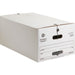 Business Source Medium Duty Legal Size Storage Box - Internal Dimensions: 15" Width x 24" Depth x 10" Height - External Dimensions: 15.3" Width x 24.1" Depth x 10.8" Height - Media Size Supported: Legal - Stackable - White - Recycled - 12 / Carton