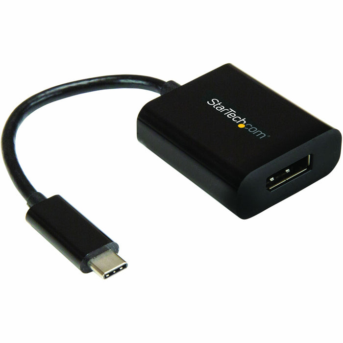 StarTech.com USB-C to DisplayPort Adapter - 4K 60Hz - 1 x 24-pin USB Type C - Male - 1 x 20-pin DisplayPort 1.4 Digital Audio/Video - Female - Black - 1 Each