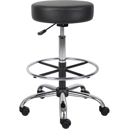 Boss Drafting Stool - Black Seat Color - Vinyl Seat Material - Chrome, Black Frame Color - Chrome Frame Material - 5-star Base - 1 Each