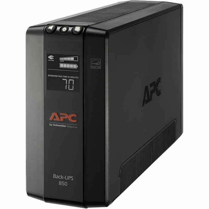APC Back UPS Pro BX850M, Compact Tower, 850VA, AVR, LCD, 120V - Tower - 12 Hour Recharge - 2 Minute Stand-by - 120 V Input - 120 V AC Output - Single Phase - Stepped Approximated Sine Wave - 4 x NEMA 5-15R Surge, 4 x NEMA 5-15R Receptacle(s) - 8 x Battery