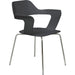 KFI Julep Poly Chair-Red - Chrome Frame Color - Tubular Steel Frame Material - Four-legged Base - Black - Fiberglass Reinforced Polypropylene - 1 Each