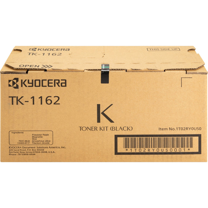 Kyocera TK-1162 Original Laser Toner Cartridge - Black - 1 Each - 7200 Pages