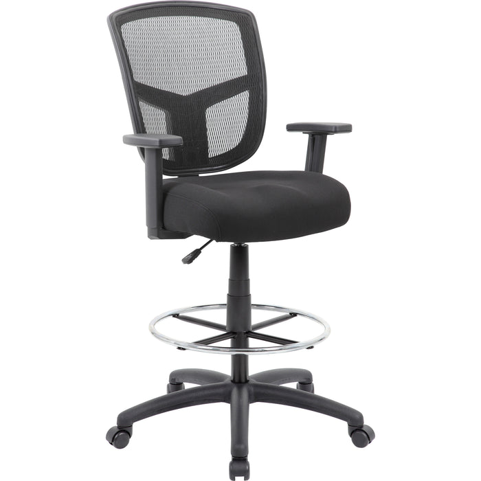 Boss Stool, Mesh, Black - Black Seat Color - High Density Foam (HDF) Seat Material - Black Back Color - 5-star Base - 1 Each