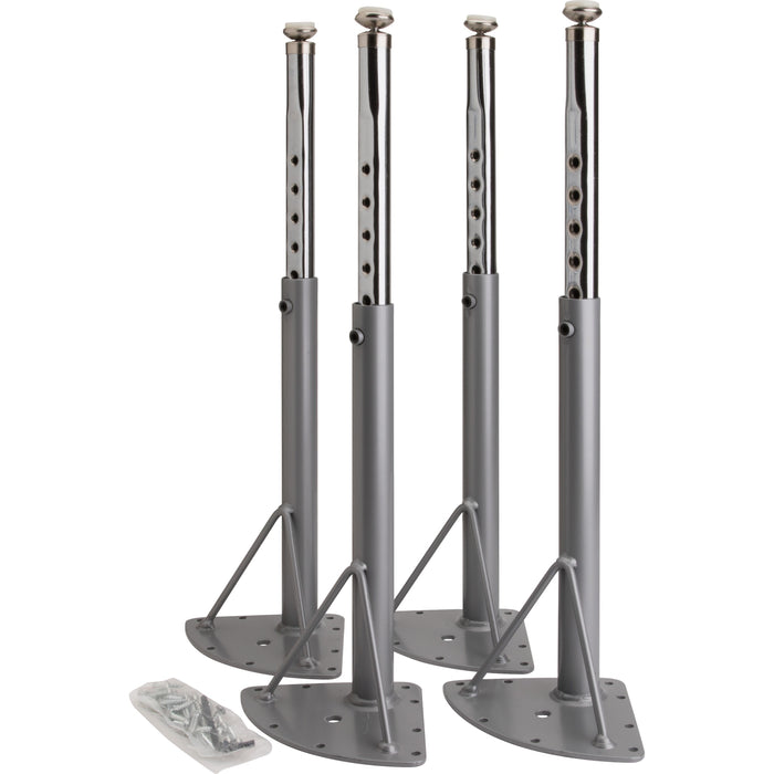 Lorell Activity Table Height-Adjustable Leg Kit - 17" to 25"H - 30" Length x 1.12" Diameter - Silver Mist, Chrome - 4 / Carton