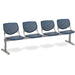 KFI KOOL 4 Seat Beam - Polypropylene Seat Material - Polypropylene Back Material - Powder Coated Silver Frame Color - Steel Frame Material - Navy - 1 Each