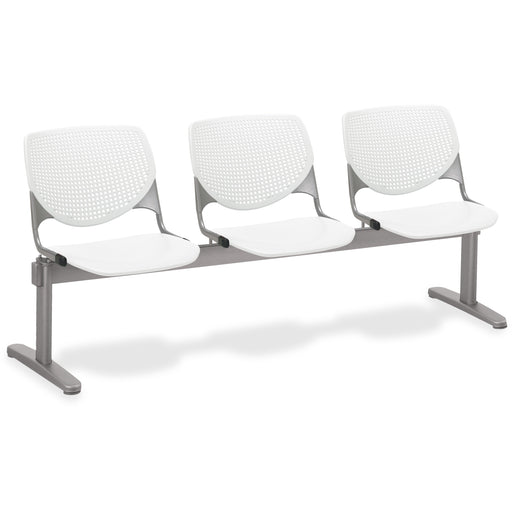 KFI KOOL 3 Seat Beam - Polypropylene Seat Material - Polypropylene Back Material - Powder Coated Silver Frame Color - Steel Frame Material - White - 1 Each