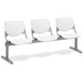 KFI KOOL 3 Seat Beam - Polypropylene Seat Material - Polypropylene Back Material - Powder Coated Silver Frame Color - Steel Frame Material - White - 1 Each