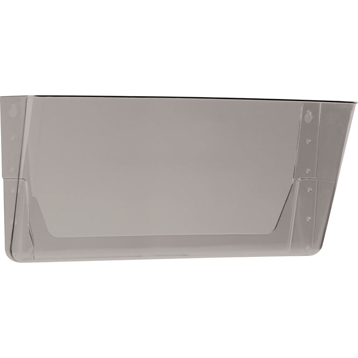 Storex Stacking Wall Pocket - 1 Pocket(s) - 7" Height x 4" Width x 16" Length - Stackable - Smoke - Poly - 1 Each