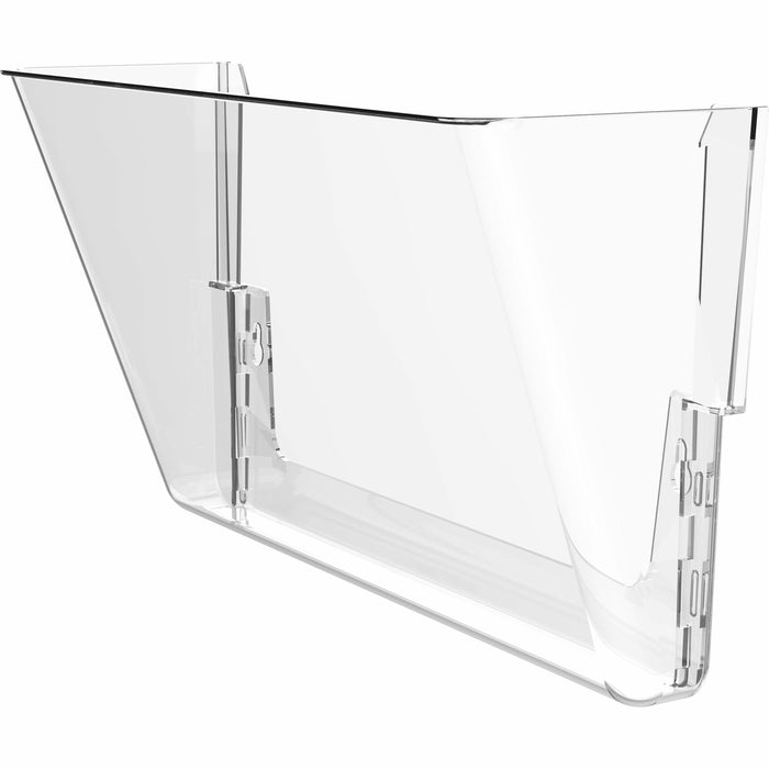 Storex Stacking Wall Pocket - 1 Pocket(s) - 7" Height x 4" Width x 13" Length - Stackable, BPA Free, PVC-free - Clear - Plastic - 1 Each